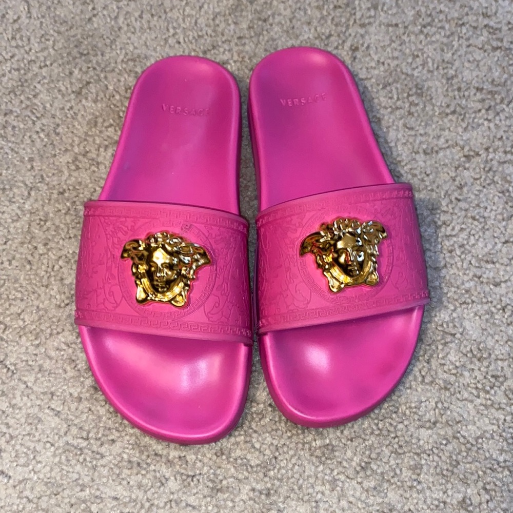 Pink Versace slides